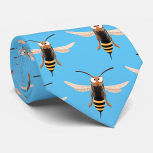 Sonnenlich wütende Hornet Wespe Cartoon Illustrati Krawatte