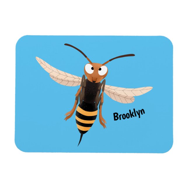 Sonnenlich wütende Hornet Wespe Cartoon Illustrati Magnet (Horizontal)