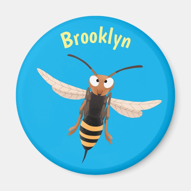 Sonnenlich wütende Hornet Wespe Cartoon Illustrati Magnet (Vorne)