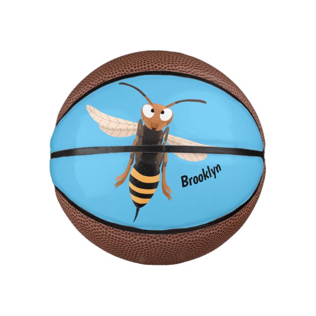 Sonnenlich wütende Hornet Wespe Cartoon Illustrati Mini Basketball (Vorderseite)
