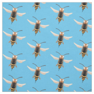 Sonnenlich wütende Hornet Wespe Cartoon Illustrati Stoff