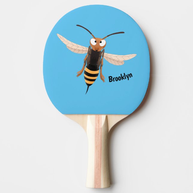 Sonnenlich wütende Hornet Wespe Cartoon Illustrati Tischtennis Schläger (Vorderseite)