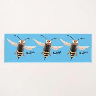 Sonnenlich wütende Hornet Wespe Cartoon Illustrati Yogamatte