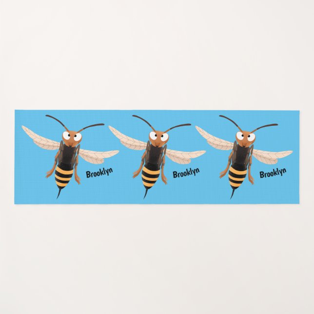 Sonnenlich wütende Hornet Wespe Cartoon Illustrati Yogamatte (Vorderseite (Horizontal))