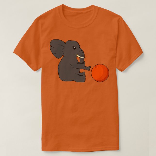 Sonnenlicher kleiner Elefant mit Kugel T-Shirt (Design vorne)