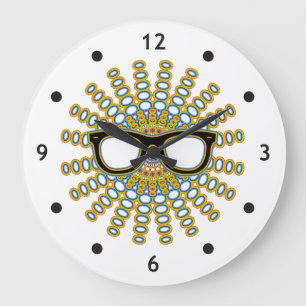 Sonnenlicher Nerd Brille + Ihr Rücken. Ideen Große Wanduhr