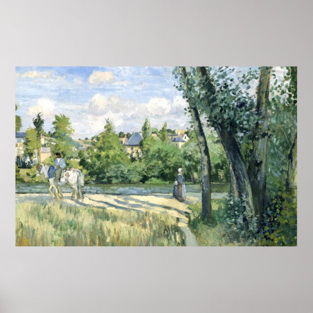 Sonnenlicht auf der Straße, Pontoise Camille Pissa Poster (Vorne)