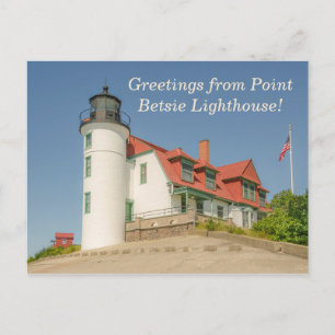 Sonnenlicht auf Point Betsie Leuchtturm Postkarte