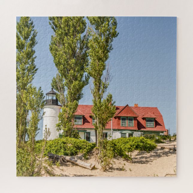Sonnenlicht auf Point Betsie Lighthouse (Horizontal)