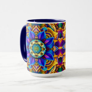 Sonnenlicht Blau Mandala Tasse