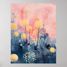 Sonnenlicht blüht in rosa Himmel Poster