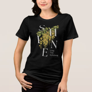 Sonnenlicht-Blumen-Typografie-Kunstwerk von PixelP Tri-Blend Shirt