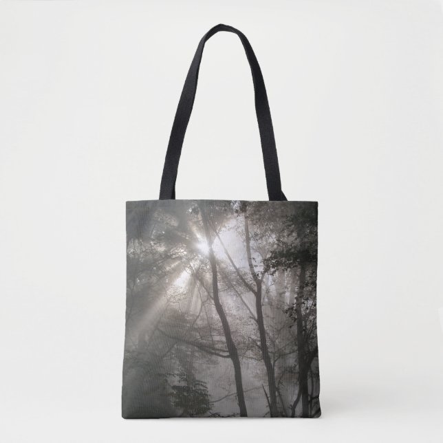 Sonnenlicht durch Bäume dunkles Wald Tasche (Vorderseite)
