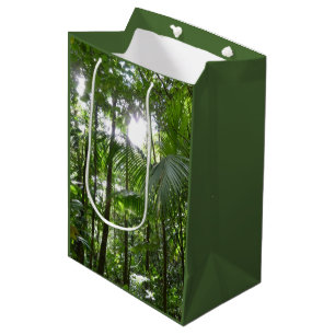 Sonnenlicht durch Regenwaldkanopie tropisches Grün Mittlere Geschenktüte