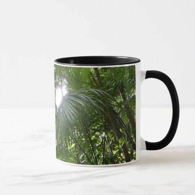 Sonnenlicht durch Regenwaldkanopie tropisches Grün Tasse (Rechts)