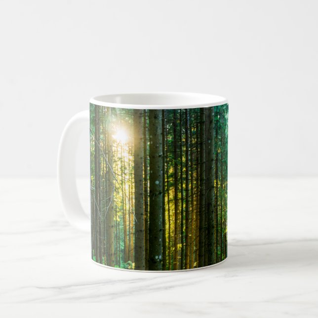 Sonnenlicht durch Wälder Kaffeetasse (Vorderseite Links)