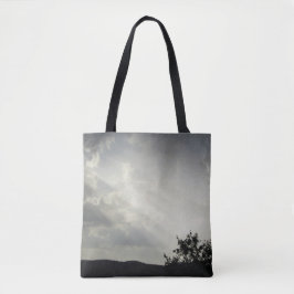 Sonnenlicht durch Wolken Schwarz-weißer Abend Sky Tasche