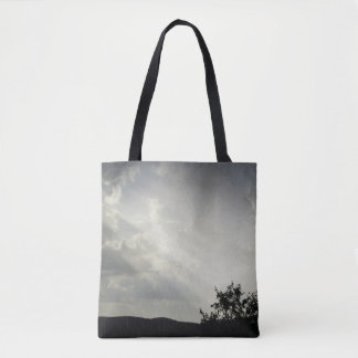 Sonnenlicht durch Wolken Schwarz-weißer Abend Sky Tasche