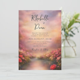 Sonnenlicht flüstert durch Blume, die Hochzeit mal Einladung