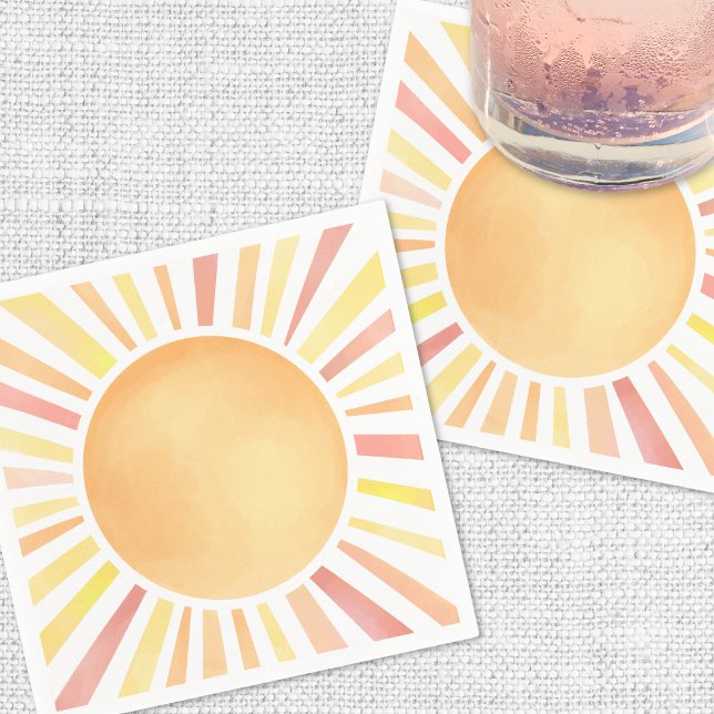 Sonnenlicht Gelborange Sonne Serviette (Sunshine Yellow Orange Sun Napkins)