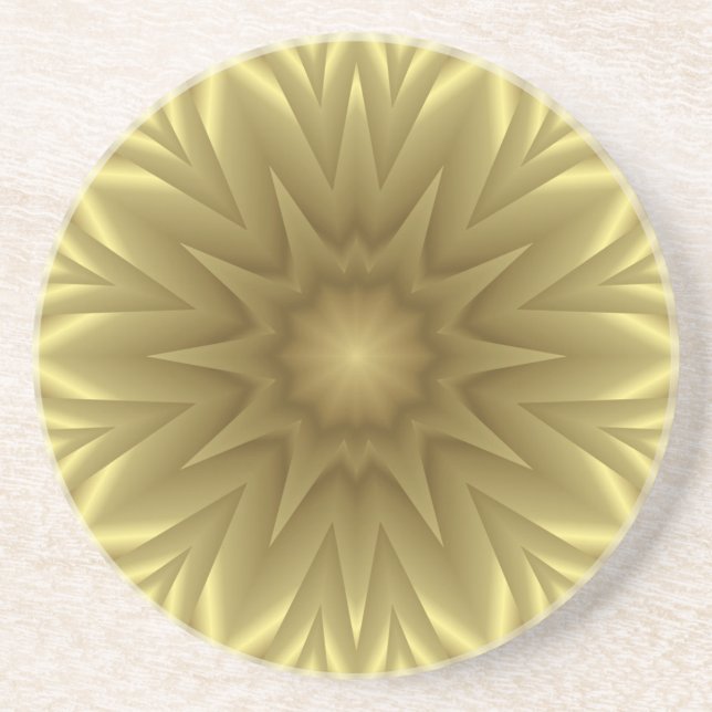 Sonnenlicht: Golden Yellow Floral Template Getränkeuntersetzer (Vorne)