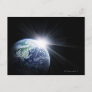 Sonnenlicht hinter der Erde 4 Postkarte