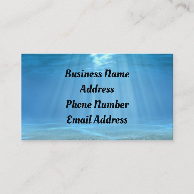 Sonnenlicht in der Ocean Business Card Visitenkarte (Vorderseite)
