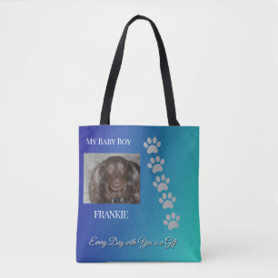Sonnenlicht in Fell gehüllt – Navy/Teal Pet-Tribut Tasche