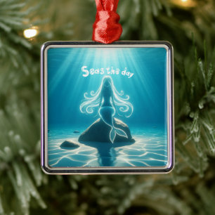 Sonnenlicht, Meerjungfrau Ornament Aus Metall