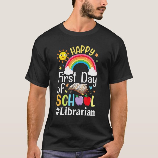Sonnenlicht Regenbogen Bücher glücklich ersten Tag T-Shirt (Vorderseite)