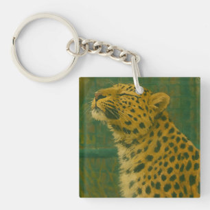 Sonnenlicht - Ruhender Leopard im Waldlicht Schlüsselanhänger