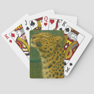 Sonnenlicht - Ruhender Leopard im Waldlicht Spielkarten