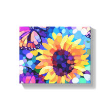 Sonnenlicht & Schmetterlinge Sonnenblumen Leinwand