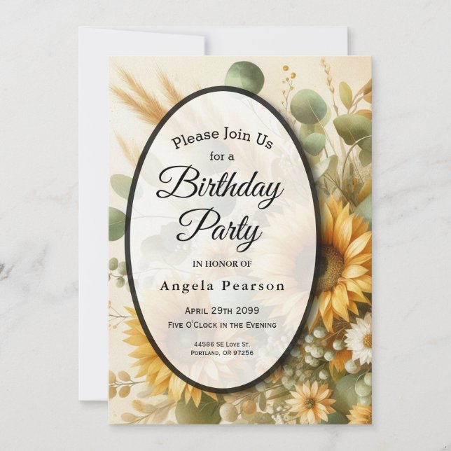 Sonnenlicht Sommersonnenblumen blühen Einladung (Vorderseite)