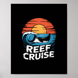 Sonnenlicht-Stechrochen-Riff-Kreuzfahrt für Meeres Poster