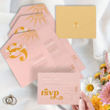 Sonnenlicht-Typografie-Hochzeit Rosa/Butter ID1048