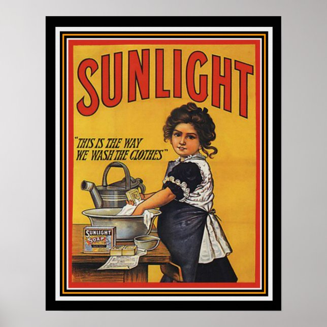 Sonnenlicht Vintage Wäsche Ad Poster 16 x 20 (Vorne)