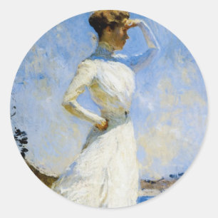 Sonnenlicht von Frank Benson Runder Aufkleber
