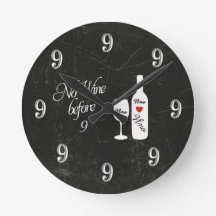 Sonnenmauer Uhr - Kein Wein vor 9