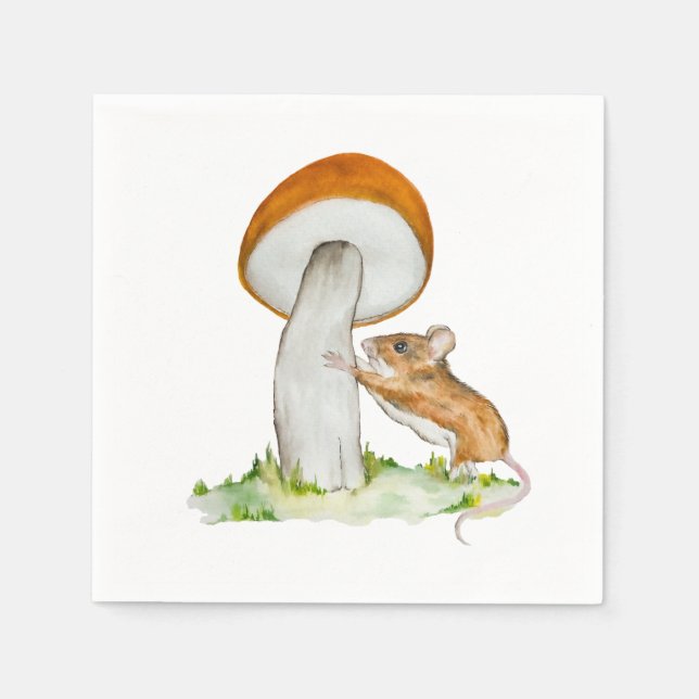 Sonnenmaus mit wildem Pilz Serviette (Vorderseite)