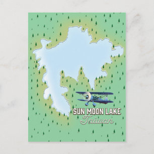 Sonnenmondsee Taiwan Navigationskarte Postkarte