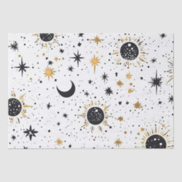 Sonnenmondstars aus Schwarz und Gold Seidenpapier