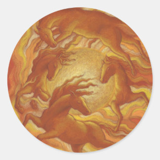 Sonnenpferde Runder Aufkleber