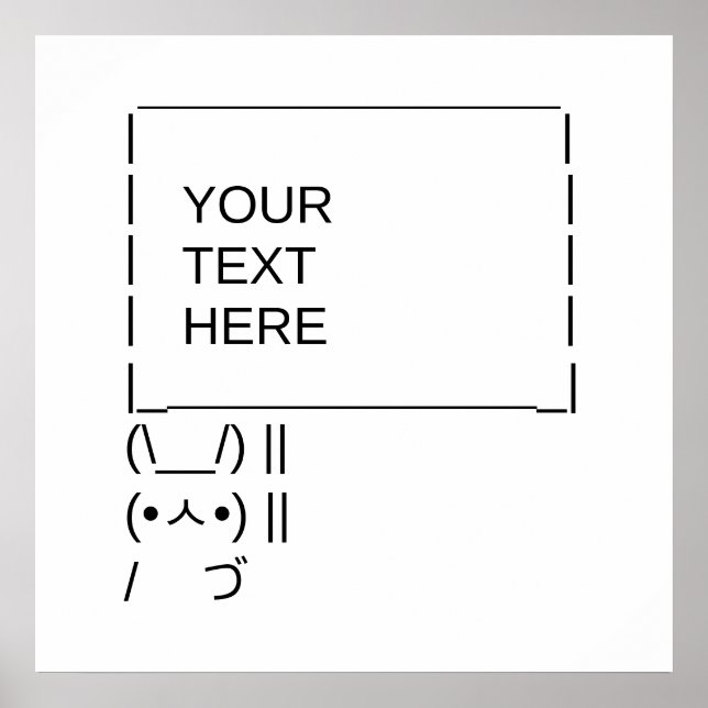Sonnenprotestzeichen / Anpassbare ASCII-Textkunst Poster (Vorne)