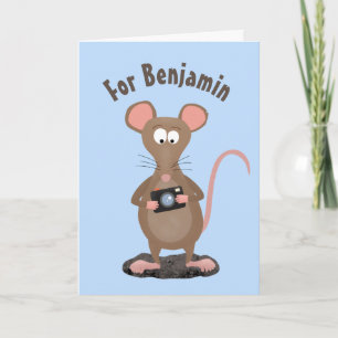Sonnenratte mit Kamera-Cartoon-Illustration Karte