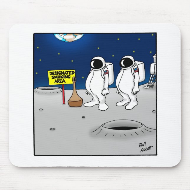 Sonnenrauchen im Weltraum Cartoon Geschenke Mousepad (Vorne)