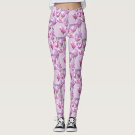Sonnenrosa Tulips Muster Legierung Leggings