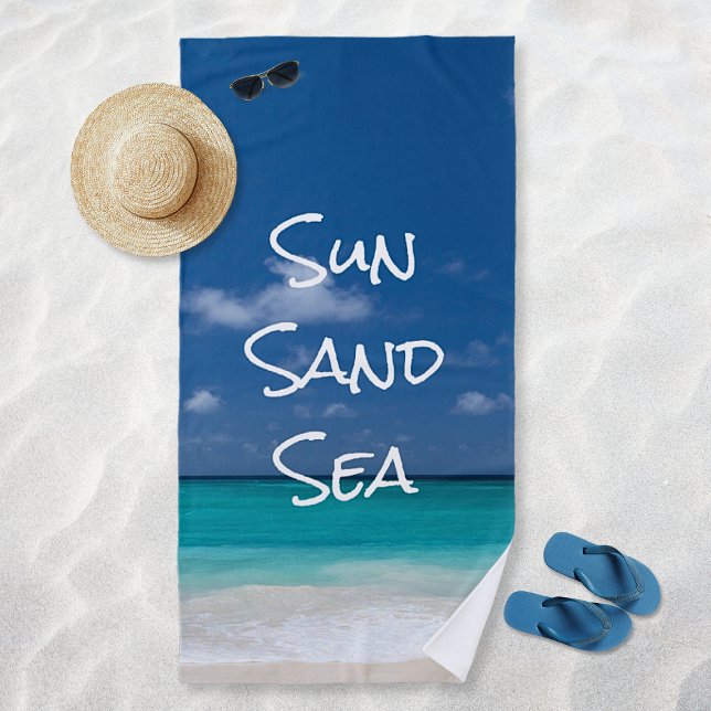 Sonnensand Meer Tropischer Strand Türkisches Wasse Strandtuch (Sun Sand Sea Tropical Beach Turquoise Water Beach Towel)