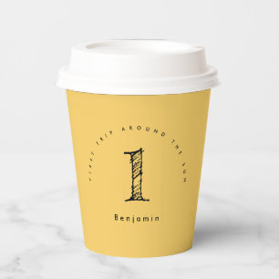 Sonnenschein 1. Geburtstag Aquarellsonne Pappbecher