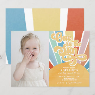 Sonnenschein 1. Geburtstag Boho Eins in der Sonne Einladung